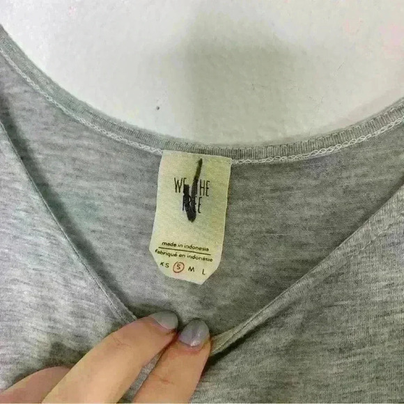 Free People Uptown Ruffle Tank in Grey Heather sz small - Picture 7 of 7